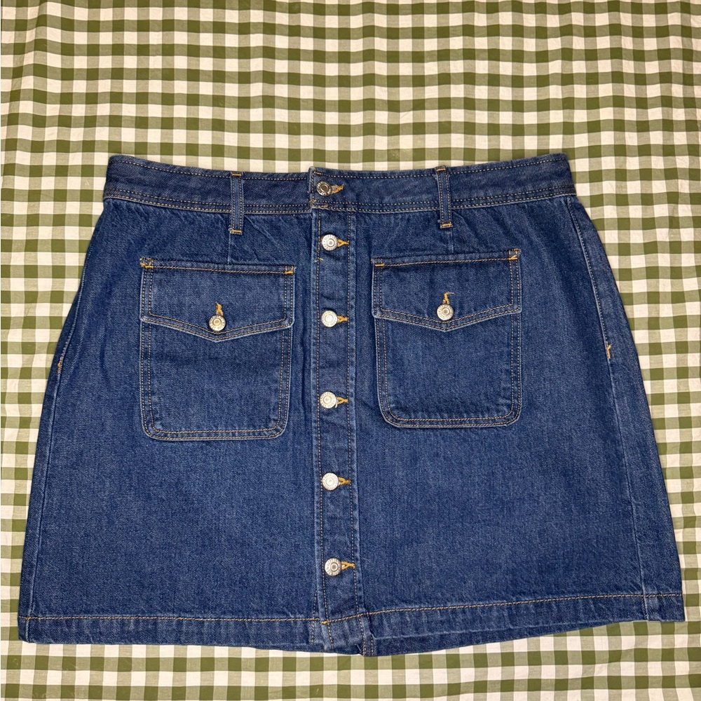 Loft Denim Button-Front Skirt